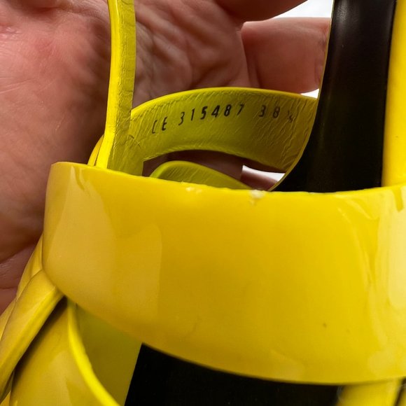 Saint Laurent Bright Yellow Platform Sandals - Picture 2 of 9